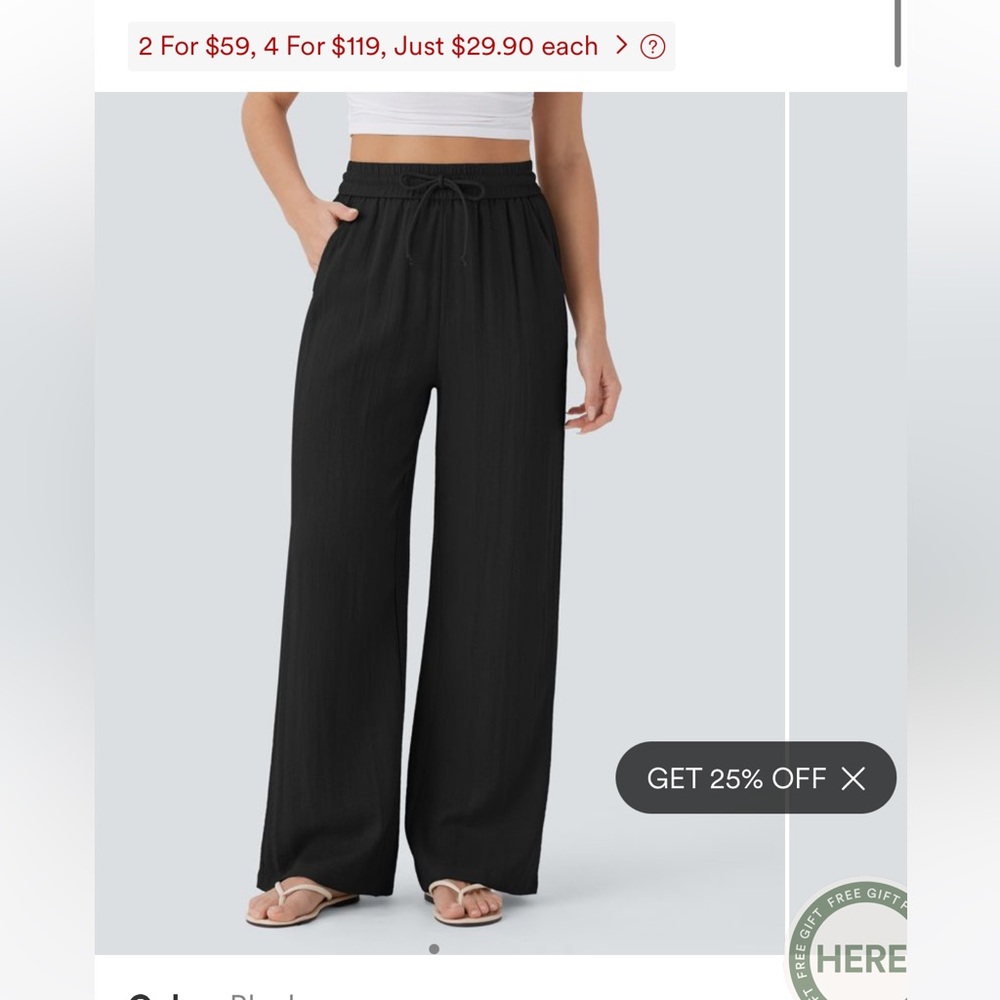 HALARA Black Wide Leg Pants